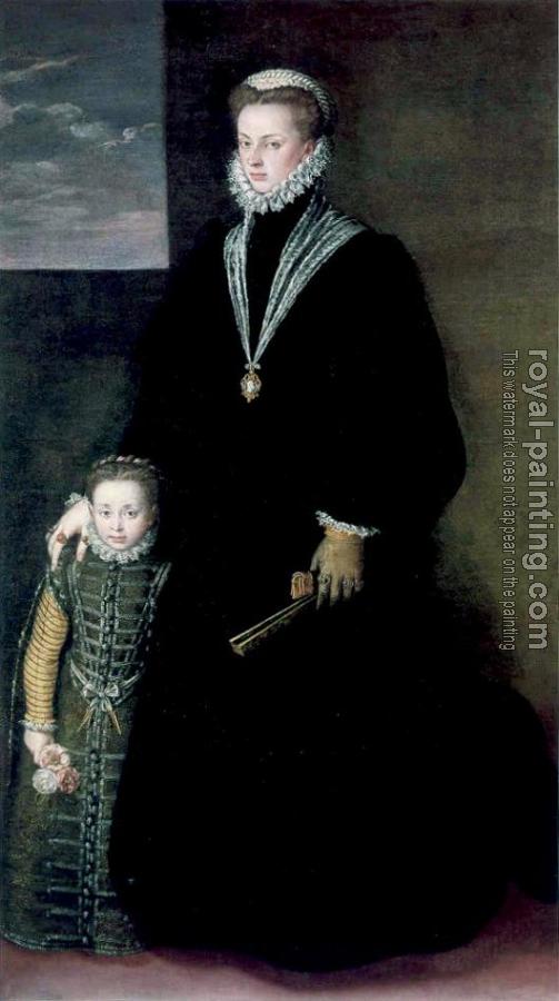 Sofonisba Anguissola : Portrait of juana of austria with a young girl